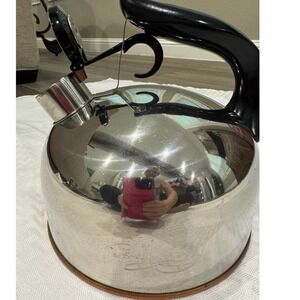 Revere Ware Paul Revere Tea Kettle Silver Copper Good Whistling Stainless Steel